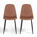 Artiss 2x Retro PU Leather Dining Chairs Brown Kitchen Accent