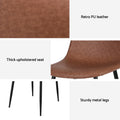 Artiss 2x Retro PU Leather Dining Chairs Brown Kitchen Accent