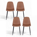 Artiss 4x Dining Chairs PU Leather Brown Retro Kitchen Lounge