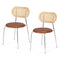 Artiss 2x Dining Chairs PU Leather Rattan Brown Kitchen
