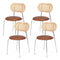 Artiss 4x Dining Chairs PU Leather Rattan Brown Kitchen Cafe