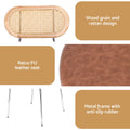 Artiss 4x Dining Chairs PU Leather Rattan Brown Kitchen Cafe