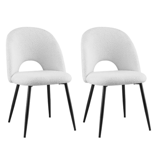 Artiss Dining Chair Boucle Sherpa Set of 2