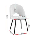 Artiss Dining Chair Boucle Sherpa Set of 2
