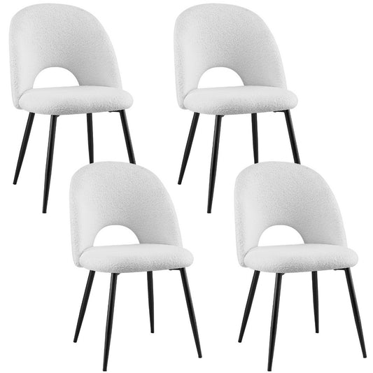 Artiss Dining Chair Boucle Sherpa Set of 4