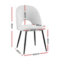 Artiss Dining Chair Boucle Sherpa Set of 4