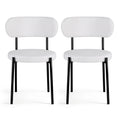 Artiss Dining Chairs Set of 2 Sherpa Boucle White