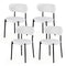 Artiss Dining Chair Set 4 Sherpa Boucle White