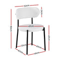 Artiss Dining Chair Set 4 Sherpa Boucle White