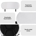 Artiss Dining Chair Set 4 Sherpa Boucle White