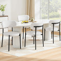 Artiss Dining Chair Set 4 Sherpa Boucle White