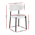 Artiss Dining Chairs Set of 6 Sherpa Boucle White