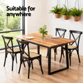 Artiss 2x Rattan Dining Chairs Wooden Kitchen Cafe Lounge Rubber Wood