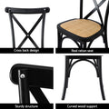 Artiss 2x Rattan Dining Chairs Wooden Kitchen Cafe Lounge Rubber Wood