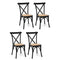 Artiss 4x Dining Chairs Rattan Wooden Kitchen Cafe Lounge Rubber Wood