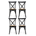 Artiss 4x Dining Chairs Rattan Wooden Kitchen Cafe Lounge Rubber Wood