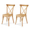 Artiss Dining Chair Rattan Wooden Kitchen Cafe Lounge Rubber Wood x2