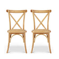 Artiss Dining Chair Rattan Wooden Kitchen Cafe Lounge Rubber Wood x2