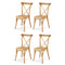 Artiss 4x Rattan Dining Chairs Wooden Kitchen Cafe Lounge Rubber Wood