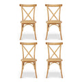 Artiss 4x Rattan Dining Chairs Wooden Kitchen Cafe Lounge Rubber Wood