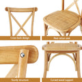 Artiss 4x Rattan Dining Chairs Wooden Kitchen Cafe Lounge Rubber Wood