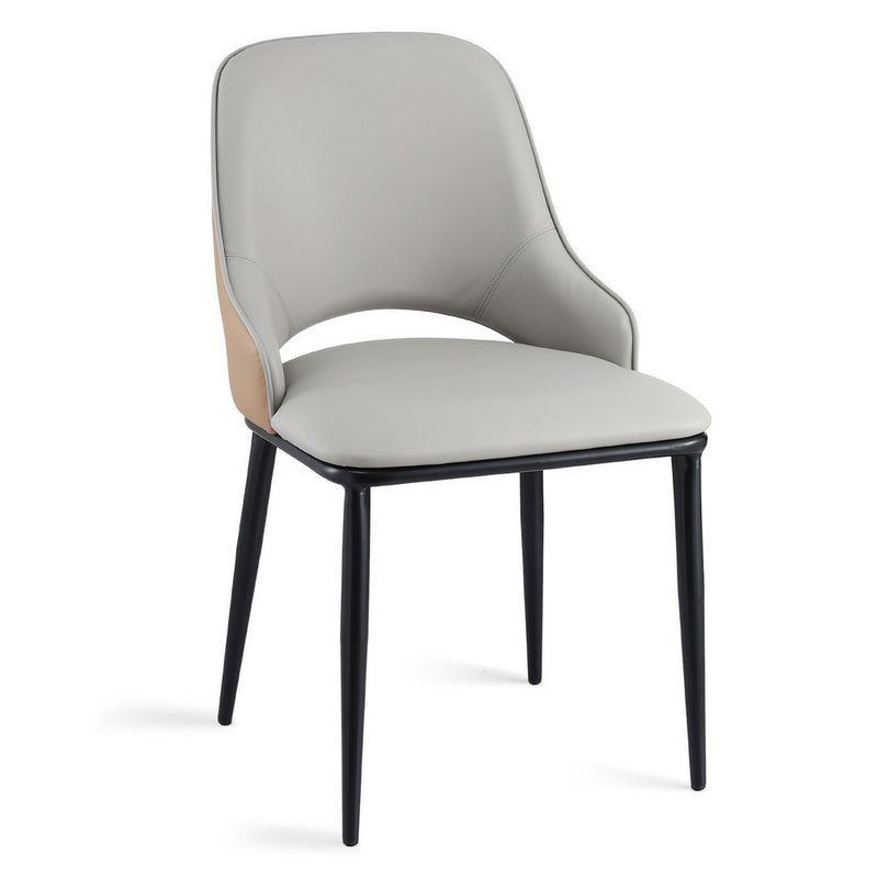 Artiss Dining Chair PU Leather Kitchen Lounge Grey Accent