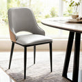Artiss Dining Chair PU Leather Kitchen Lounge Grey Accent