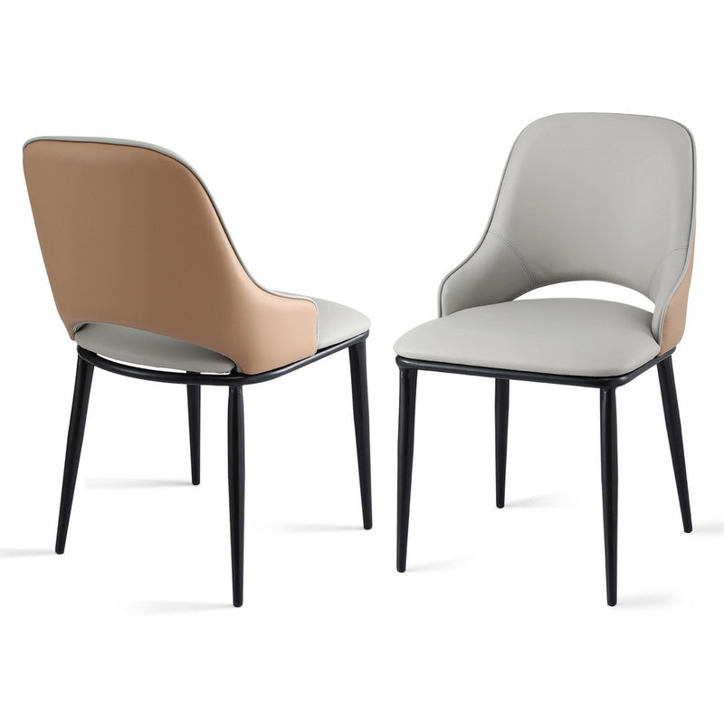 Artiss 2x Dining Chairs PU Leather Kitchen Grey