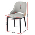 Artiss 2x Dining Chairs PU Leather Kitchen Grey
