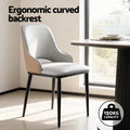 Artiss 2x Dining Chairs PU Leather Kitchen Grey
