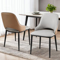 Artiss 2x Dining Chairs PU Leather Kitchen Grey