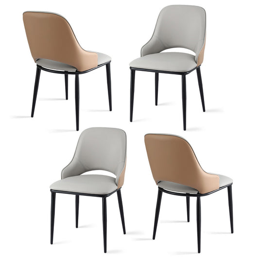 Artiss 4x Dining Chairs PU Leather Grey Kitchen Lounge Cafe