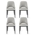 Artiss 4x Dining Chairs PU Leather Grey Kitchen Lounge Cafe