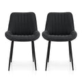 Artiss 2x Dining Chairs Retro PU Leather Black Kitchen Cafe Seat