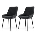 Artiss 2x Dining Chairs Retro PU Leather Black Kitchen Cafe Seat