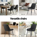 Artiss 2x Dining Chairs Retro PU Leather Black Kitchen Cafe Seat