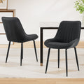 Artiss 2x Dining Chairs Retro PU Leather Black Kitchen Cafe Seat