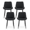 Artiss 4x Dining Chairs Black Retro PU Leather Kitchen Cafe Seat