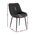 Artiss 4x Dining Chairs Black Retro PU Leather Kitchen Cafe Seat
