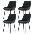 Artiss 4x Dining Chairs Black Retro PU Leather Kitchen Cafe Seat