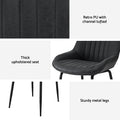 Artiss 4x Dining Chairs Black Retro PU Leather Kitchen Cafe Seat