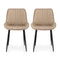 Artiss 2x Dining Chairs Retro PU Leather Kitchen Café Khaki