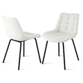 Artiss Dining Chairs Velvet Tufted Kitchen Lounge Accent 2PC Beige
