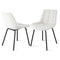 Artiss Dining Chairs Velvet Tufted Kitchen Lounge Accent 2PC Beige
