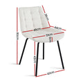 Artiss Dining Chairs Velvet Tufted Kitchen Lounge Accent 2PC Beige