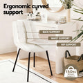 Artiss Dining Chairs Velvet Tufted Kitchen Lounge Accent 2PC Beige