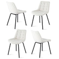 Artiss 4x Velvet Dining Chairs Tufted Beige Kitchen Cafe
