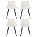 Artiss 4x Velvet Dining Chairs Tufted Beige Kitchen Cafe