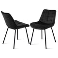 Artiss 2x Velvet Dining Chairs Black Tufted Kitchen Cafe