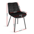 Artiss 2x Velvet Dining Chairs Black Tufted Kitchen Cafe